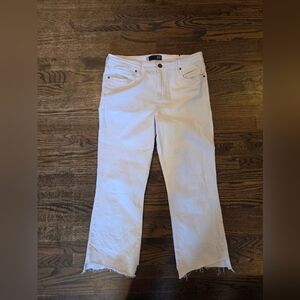 Kut From Thr Kloth Women's White Jeans Kelsey High Rise Ankle Flare Size 12